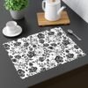 Black Vintage Roses Placemat on table