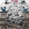 Black Vintage Roses floral table runner