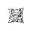 Black vintage roses throw pillow