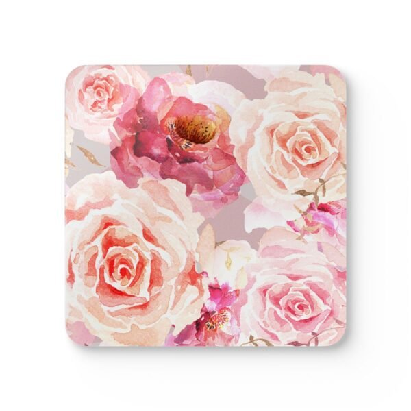 Bohemian Rose cork backed coasters