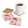 Bohemian Rose cork backed coasters with coffee cup