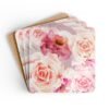 Bohemian Rose cork backing coasters set of 4