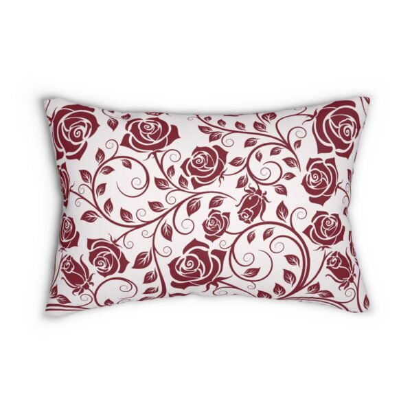 Burgundy Roses Lumbar Pillow 2