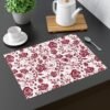 Burgundy Vintage Roses Placemat on table