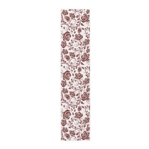 Burgundy Vintage Roses floral table runner cotton