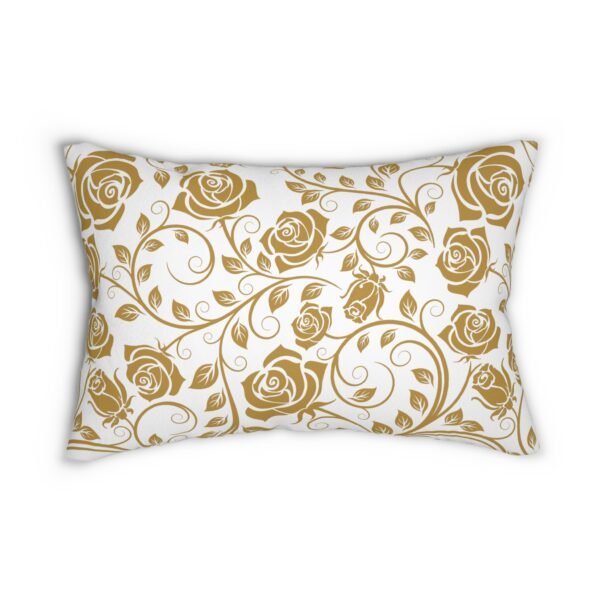 Gold Roses Lumbar Pillow