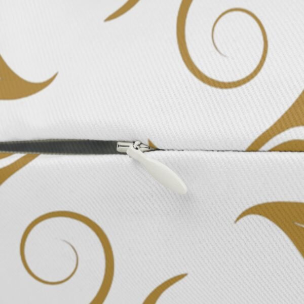 Gold Roses Lumbar Pillow close up zipper