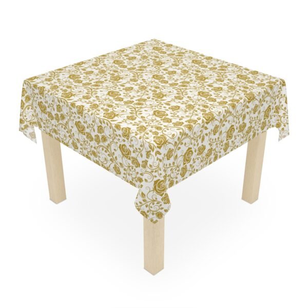 Gold Vintage Roses Tablecloth on square table