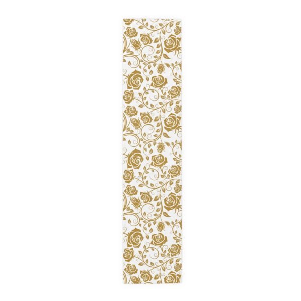 Gold Vintage Roses floral table runner polyester