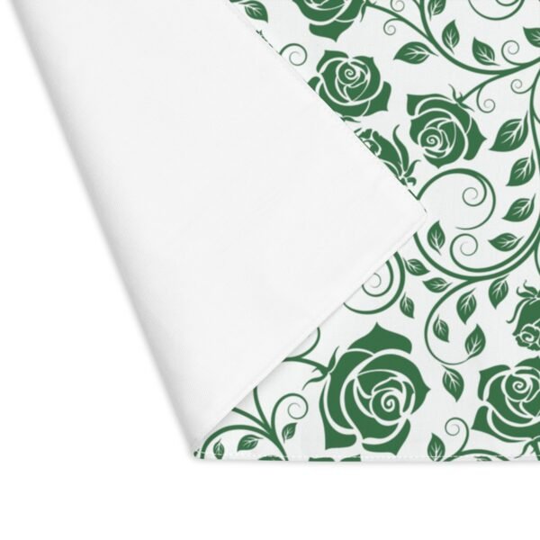 Green Vintage Roses Placemat showing backside