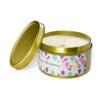 Happy Birthday Gold 8oz Candle Tin lid off