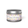Happy Birthday silver 4oz candle tin