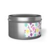 Happy Birthday silver 8oz Candle Tin side view