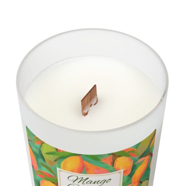 Mango Coconut wood wick candle top view