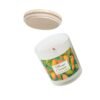 Mango Coconut wood wick candle with lid off