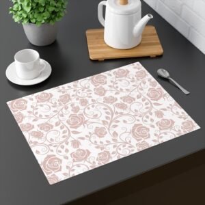 Pink Vintage Roses Placemat on table