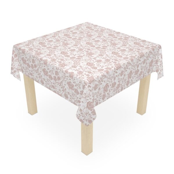 Pink Vintage Roses Tablecloth on square table