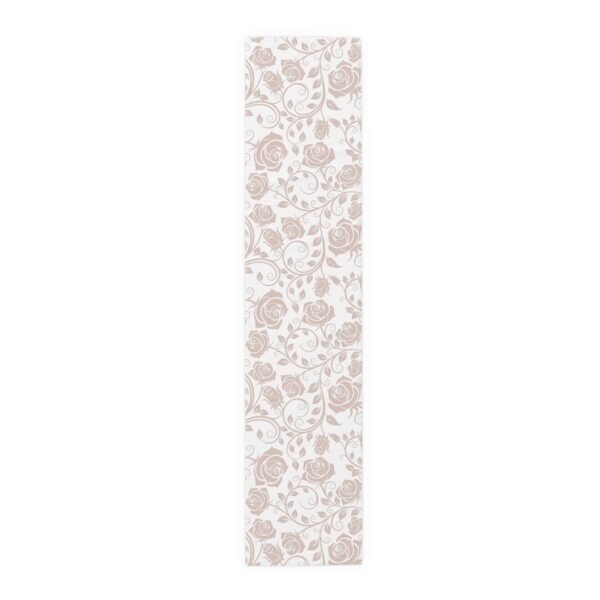 Pink Vintage Roses floral table runner cotton