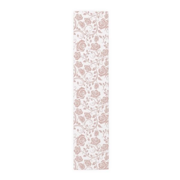 Pink Vintage Roses floral table runner polyester