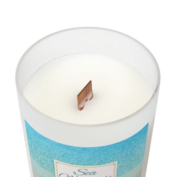 Sea Minerals wood wick candle top view
