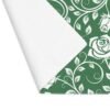 White Green Vintage Roses Placemat showing backside