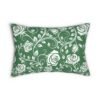 White Roses on Green Lumbar Pillows