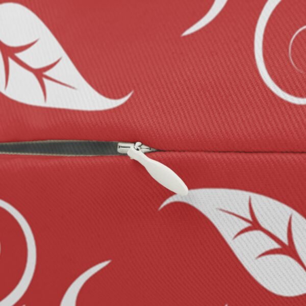 White Roses on Red Lumbar Pillow 3