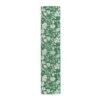 White on Green Vintage Roses floral table runner cotton