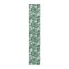 White on Green Vintage Roses floral table runner polyester