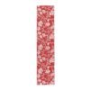 White on Red Vintage Roses floral table runner polyester