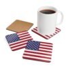 american flag coasters set of 4 with coffee cup