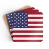 american flag coasters set of 4 with cork backing