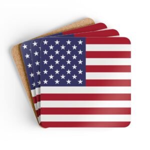 american flag coasters set of 4 with cork backing