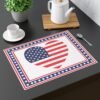 american flag heart placemat on table