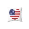 american flag heart square pillow 14 inches