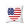american flag heart square pillow 18 inches