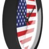 american flag heart wall clock black frame side view