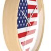 american flag heart wall clock wood frame white hands side view
