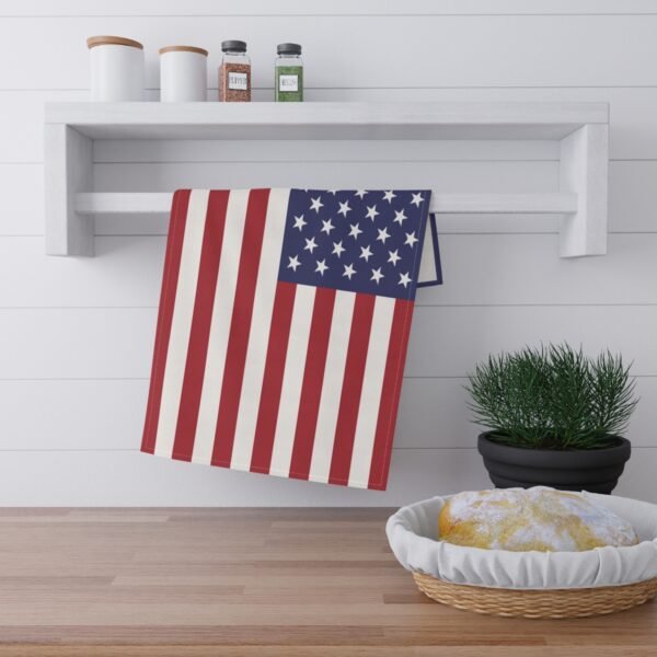american flag kitchen tea towel hanging on rack american flag kitchen tea towel hanging on rack