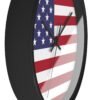 american flag wall clock black frame black hands side view american flag wall clock black frame black hands side view