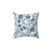 blue vintage roses throw pillow