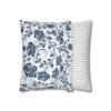 blue vintage roses throw pillow no insert