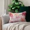 bohemian rose lumbar pillow on sofa