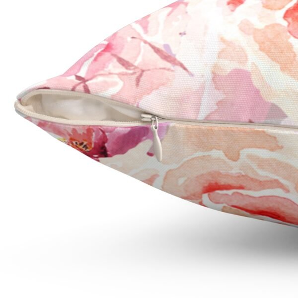 bohemian rose square pillow zipper close up bohemian rose square pillow zipper close up