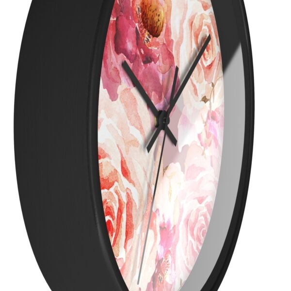 bohemian rose wall clock black side view bohemian rose wall clock black side view