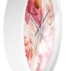 bohemian rose wall clock white frame white hands side view bohemian rose wall clock white frame white hands side view