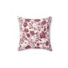 burgundy vintage roses throw pillow