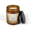 cinnamon vanilla candle 9oz amber jar with lid off