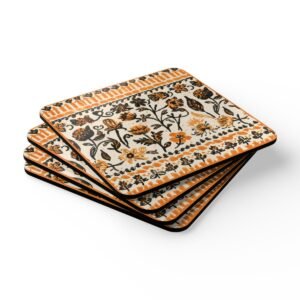 fall flowers coasters set of 4