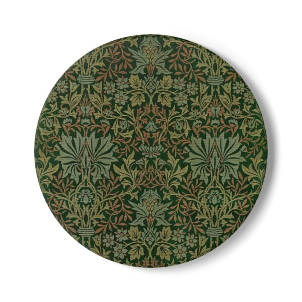flower garden William Morris ceramic tile coaster round
